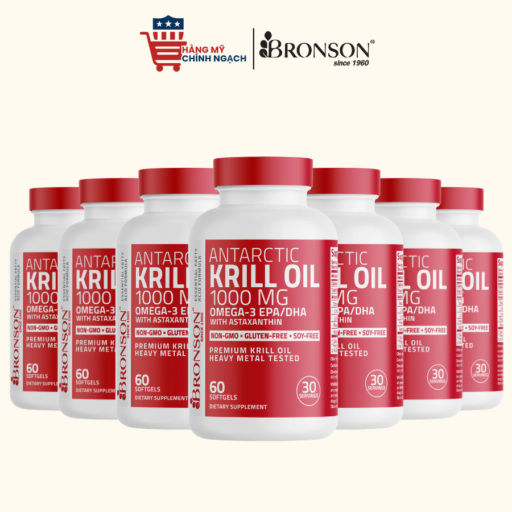 Viên Uống Dầu Nhuyễn Thể Giảm Đau Khớp Bronson Antarctic Krill Oil 1,000mg-60 Viên