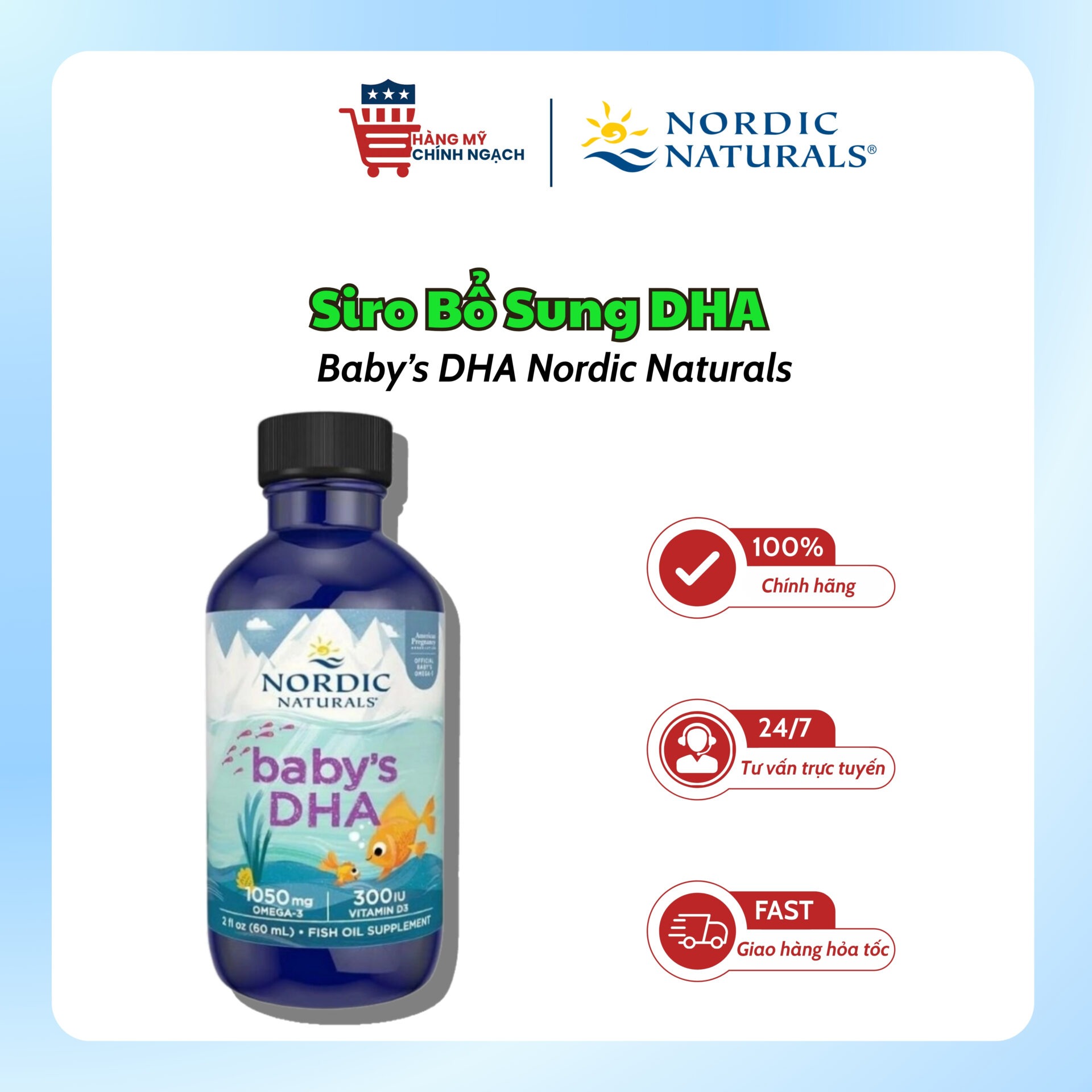 Siro Bổ Sung DHA Baby's DHA Nordic Naturals (60ml)