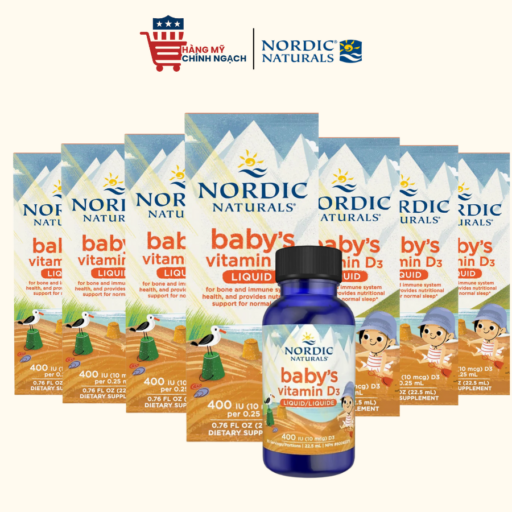 Vitamin D3 Nordic Naturals 22.5ml – Hỗ trợ phát triển xương răng cho bé 0-12 tháng