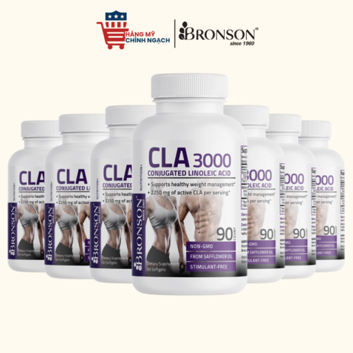 Viên Uống Hỗ Trợ Tăng Cơ và Giảm Mỡ Bronson CLA 3000 - 90 Viên