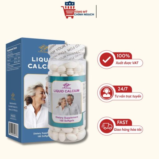 Viên Uống Tăng Cường Canxi Dạng Lỏng Dễ Hấp Thu, Hỗ Trợ Xương Chắc Khỏe Cho Người Lớn Tuổi Nuhealth Liquid Calcium