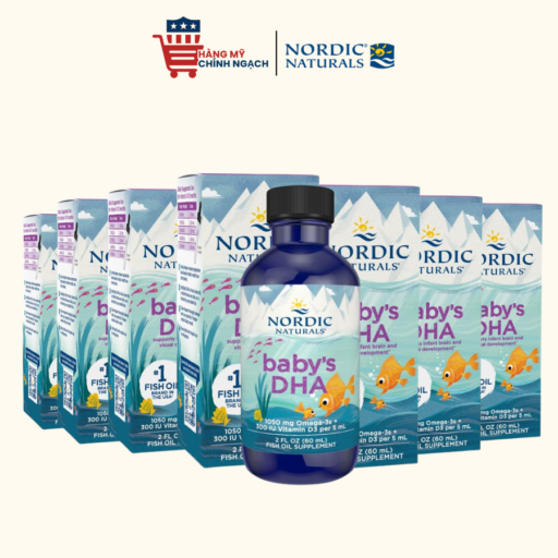 Siro Bổ Sung DHA Omega-3 Kèm Vitamin D3 Nordic Naturals Baby DHA Cho Trẻ Sơ Sinh 60ml