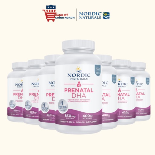 Viên uống DHA bầu Nordic Prenatal DHA 830mg Omega 3 của Mỹ-180 Viên
