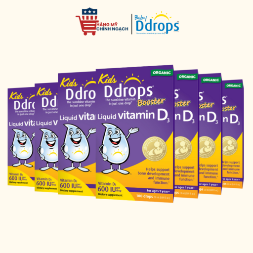 Vitamin D3 Dạng Nước Hỗ Trợ Chắc Khỏe Xương và Tăng Cường Hệ Miễn Dịch Ddrops Cho Bé 100 giọt 600 IU - 2.8ml