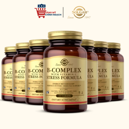 Solgar B-Complex With C hỗ trợ năng lượng & giảm mệt mỏi 100 viên