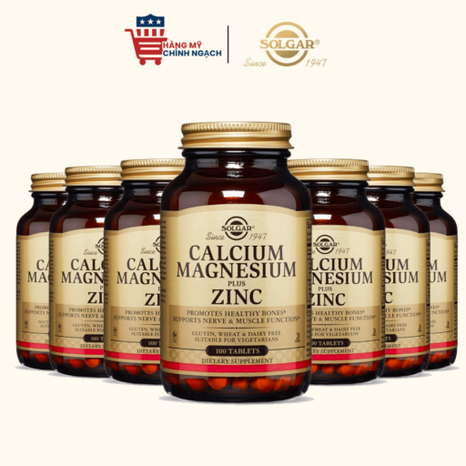 Viên Uống Hỗ Trợ Xương Khớp Khỏe Mạnh Solgar Calcium Plus Zinc 100 viên
