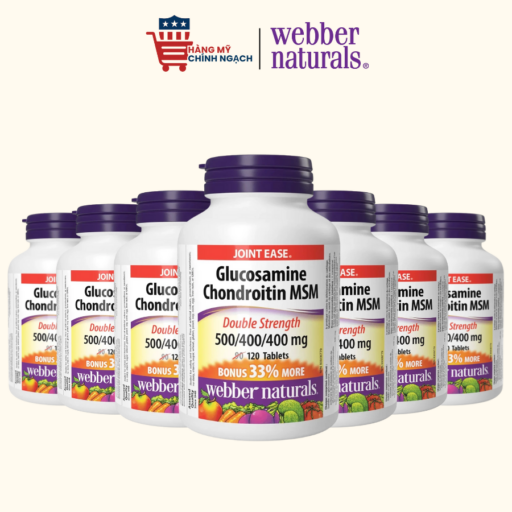 Viên Uống Bổ Xương Khớp Webber Naturals Glucosamine Chondroitin MSM 500/400/400mg Double Strength - 120 Viên