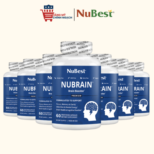 Viên Uống Tăng Cường Trí Nhớ và Tập Trung Nubrain Brain Booster 60 Viên