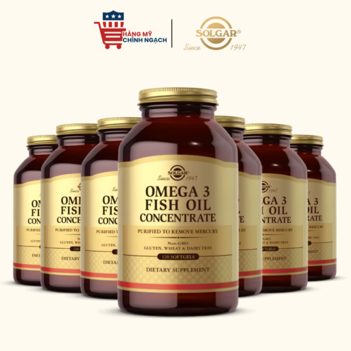 Dầu Cá Cung Cấp Omega-3 Hỗ Trợ Bổ Não Sáng Mắt Tăng Cường Trí Nhớ Solgar Omega-3 Fish Oil Concentrate - 120 Viên