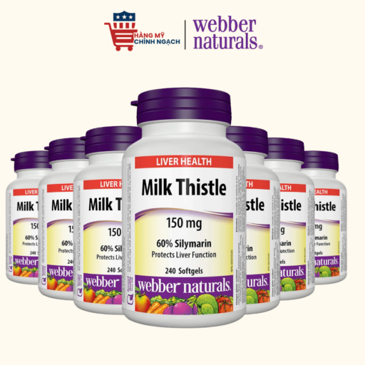 Viên Uống Bổ Gan Thải Độc Tố Webber Naturals Milk Thistle 150mg - 240 Viên