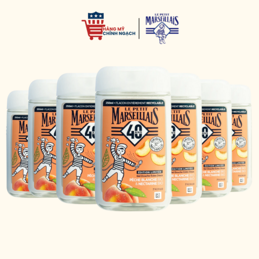 Sữa Tắm 92% Thiên Nhiên Giúp Da Hồng Hào Le Petit Marseillais Hương Đào Thanh Mát 250ml