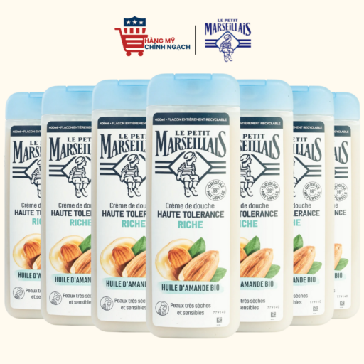 Sữa Tắm Hữu Cơ 98% của Pháp Dịu Nhẹ Sáng Hồng Da Le Petit Marseillais Hương Hạnh Nhân 400ml