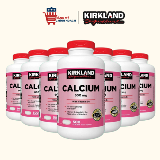 Viên Uống Bổ Sung Canxi Cho Xương Răng Chắc Khỏe Kirkland Signature Calcium 600mg with Vitamin D3 500 Viên