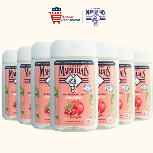 Sữa Tắm Thiên Nhiên 92% Làm Sạch Ẩm Mịn Le Petit Marseillais Hương Lựu 250ml