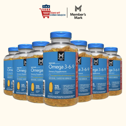 Viên Uống Dầu Cá Cung Cấp Omega-3 Hỗ Trợ Não Bộ và Tim Mạch Member's Mark 325 Viên