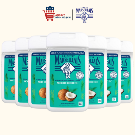 Sữa Tắm 92% Thiên Nhiên Làm Dịu Da và Cấp Ẩm Da Le Petit Marseillais Hương Dừa 250ml