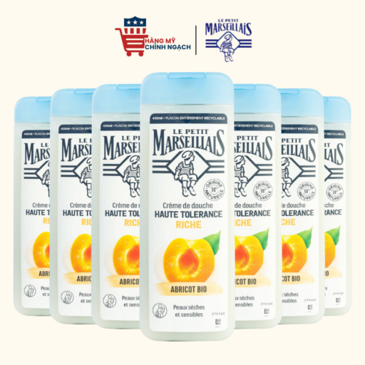 Sữa Tắm Hữu Cơ 98% của Pháp Dịu Nhẹ Làm Sáng Mịn Da Le Petit Marseillais Hương Quả Mơ 400ml