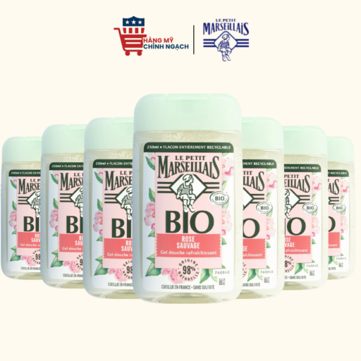 Sữa Tắm Hữu Cơ 98% Dịu Nhẹ Giúp Da Sáng Mịn Le Petit Marseillais Body Wash Hương Hoa Hồng 250ml