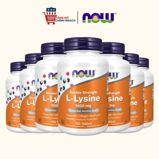 Viên uống hỗ trợ tổng hợp collagen và tăng cường đề kháng NOW L-Lysine 1000mg