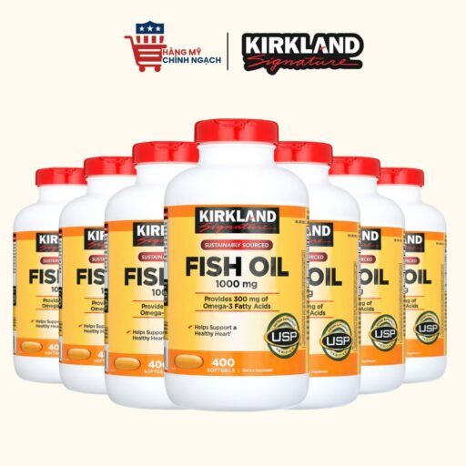 Dầu Cá hỗ trợ tim mạch, bổ sung Omega-3 Kirkland Signature Fish Oil 1000mg 400 viên