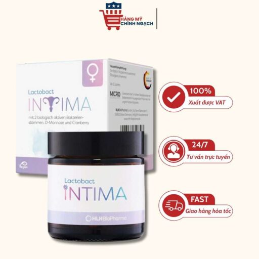 Men Vi Sinh Phụ Khoa Lactobact Intima Bổ Sung Lợi Khuẩn, Cranberry, D-Mannose Từ Đức 1 Hộp 30 Viên