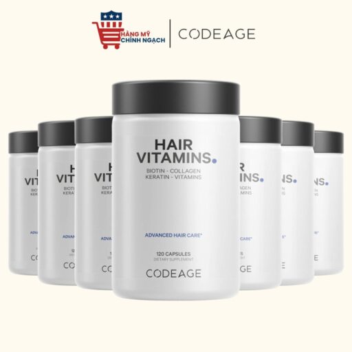 Viên Uống Codeage Hair Vitamins 120 Viên – Hỗ Trợ Mọc Tóc, Giảm Rụng