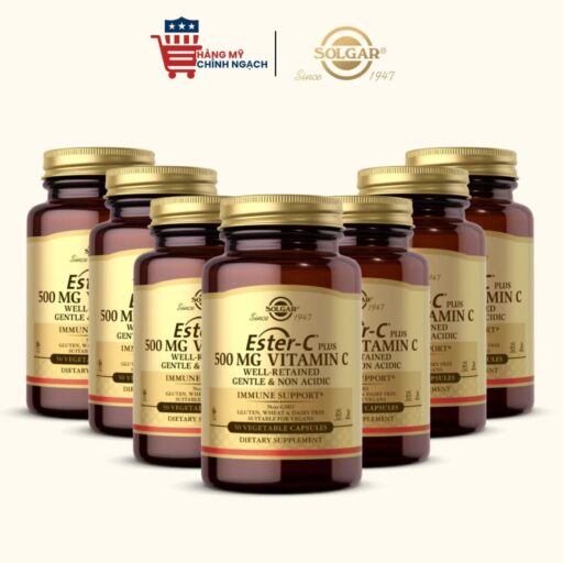 Solgar Ester-C Plus 500mg | Vitamin C Không Acid Hỗ Trợ Miễn Dịch 50 Viên