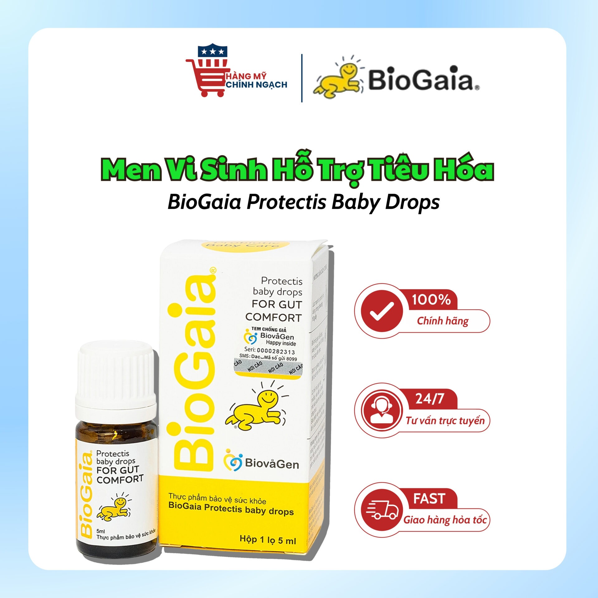 Men Vi Sinh Hỗ Trợ Tiêu Hóa Cho Trẻ Sơ Sinh BioGaia Protectis Baby Drops (5ml)