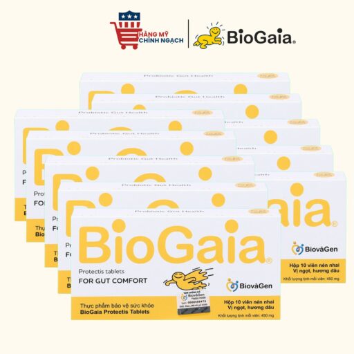 Viên nhai men vi sinh BioGaia Protectis Chewable Tablets hỗ trợ tiêu hóa 10 viên