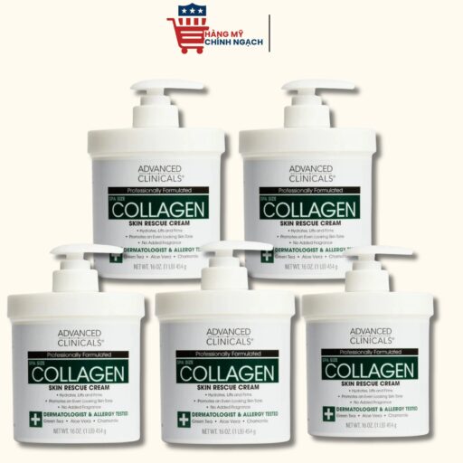 Kem dưỡng thể hỗ trợ săn chắc da Advanced Clinicals Collagen Skin Rescue Cream 454g
