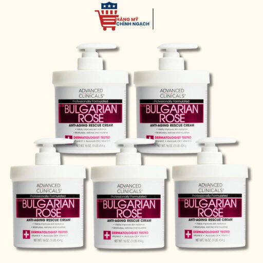 Kem dưỡng thể hoa hồng dưỡng ẩm Advanced Clinicals Bulgarian Rose Skin Rescue Cream 454g