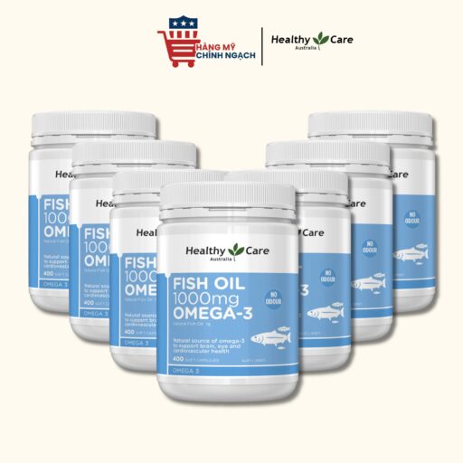 Healthy Care Fish Oil 1000mg Omega-3 400 viên bổ sung Omega-3