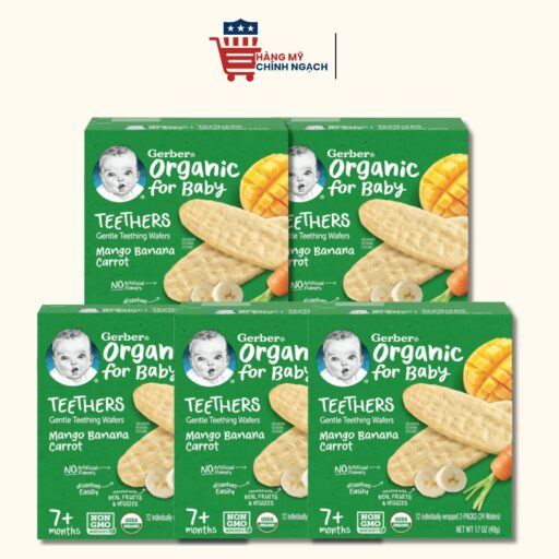 Bánh ăn dặm Gerber Organic Teethers Mango Banana Carrot 48g