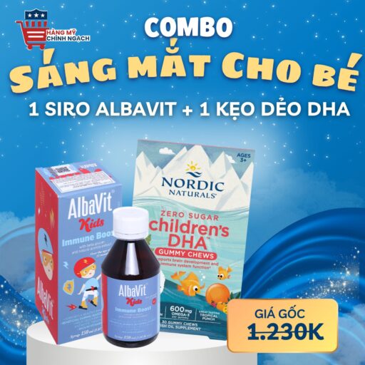 Combo Đề Kháng Cho Bé: Siro Albavit Kids & Kẹo Dẻo Nordic
