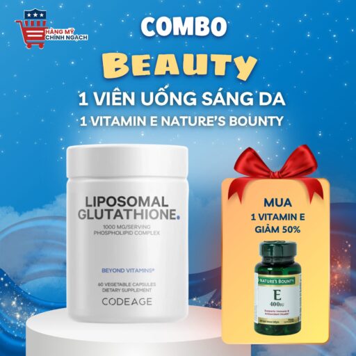 Combo trắng sáng da Codeage Glutathione & Vitamin E