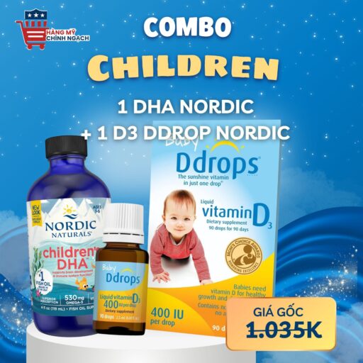 Combo Mắt Sáng Trí Tinh Anh: Children's DHA & Baby Ddrops D3