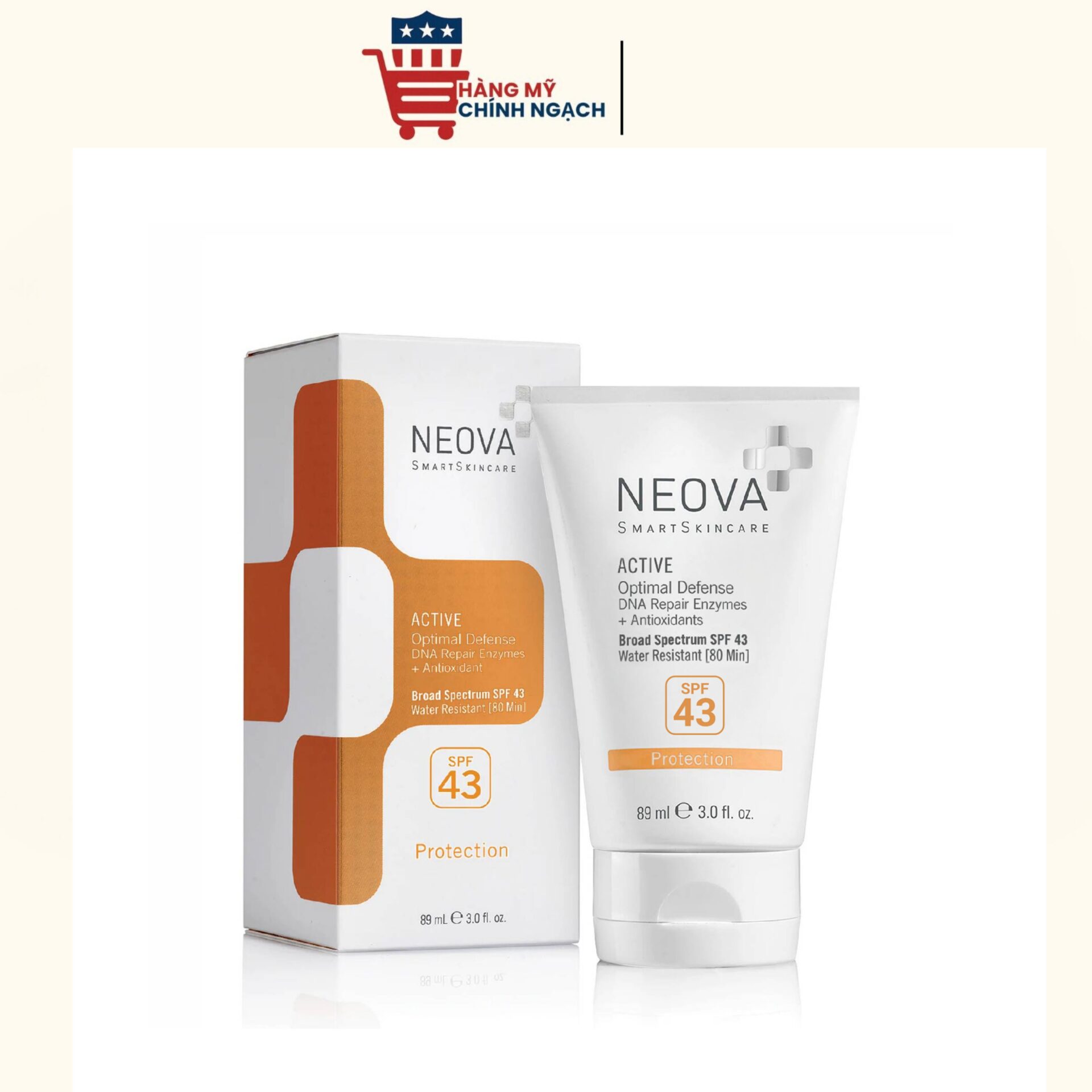 Kem chống nắng bảo vệ da với enzyme sửa chữa DNA Neova Active SPF 43 (89ml)