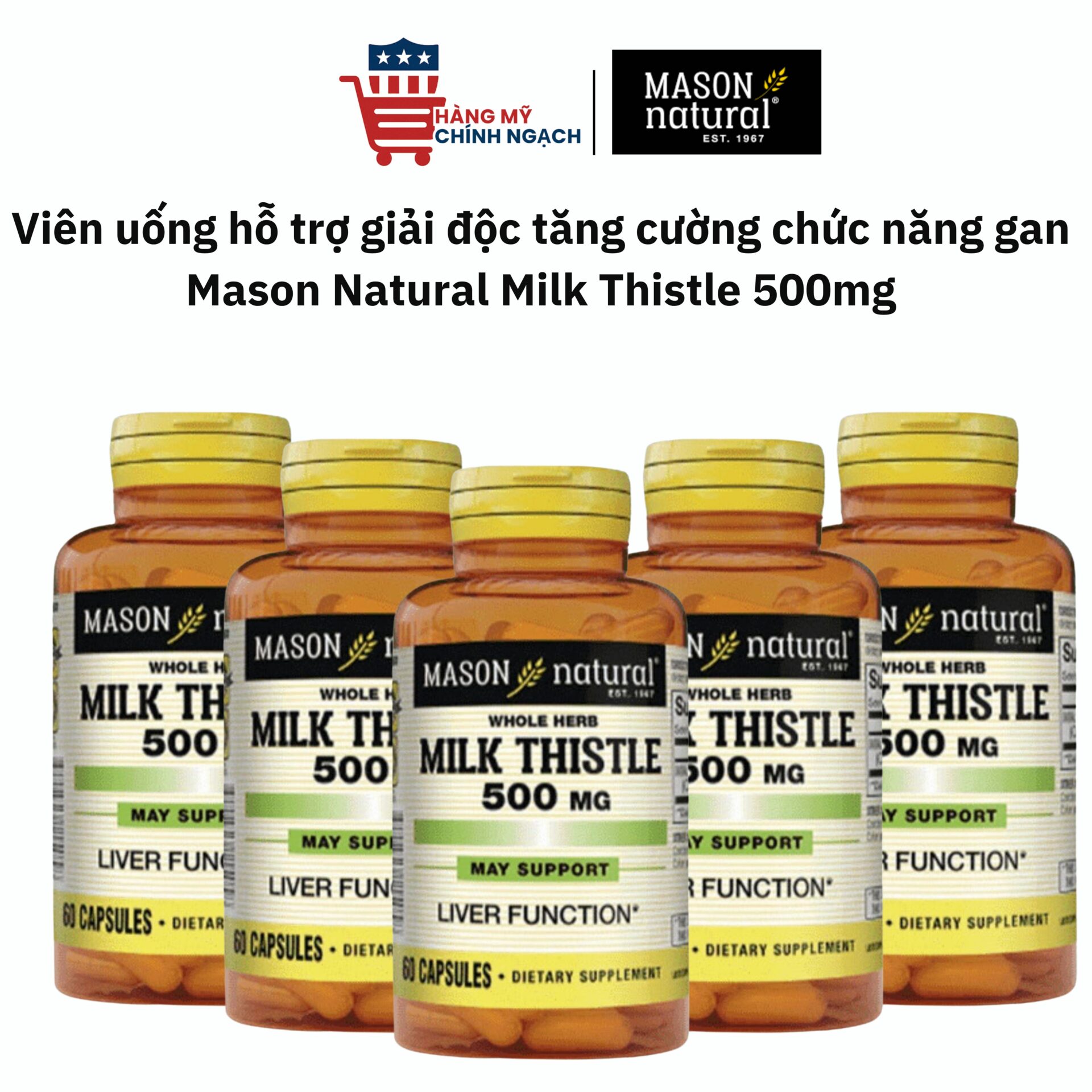 Mason Natural Milk Thistle – Hỗ Trợ Giải Độc Gan, Bảo Vệ Gan