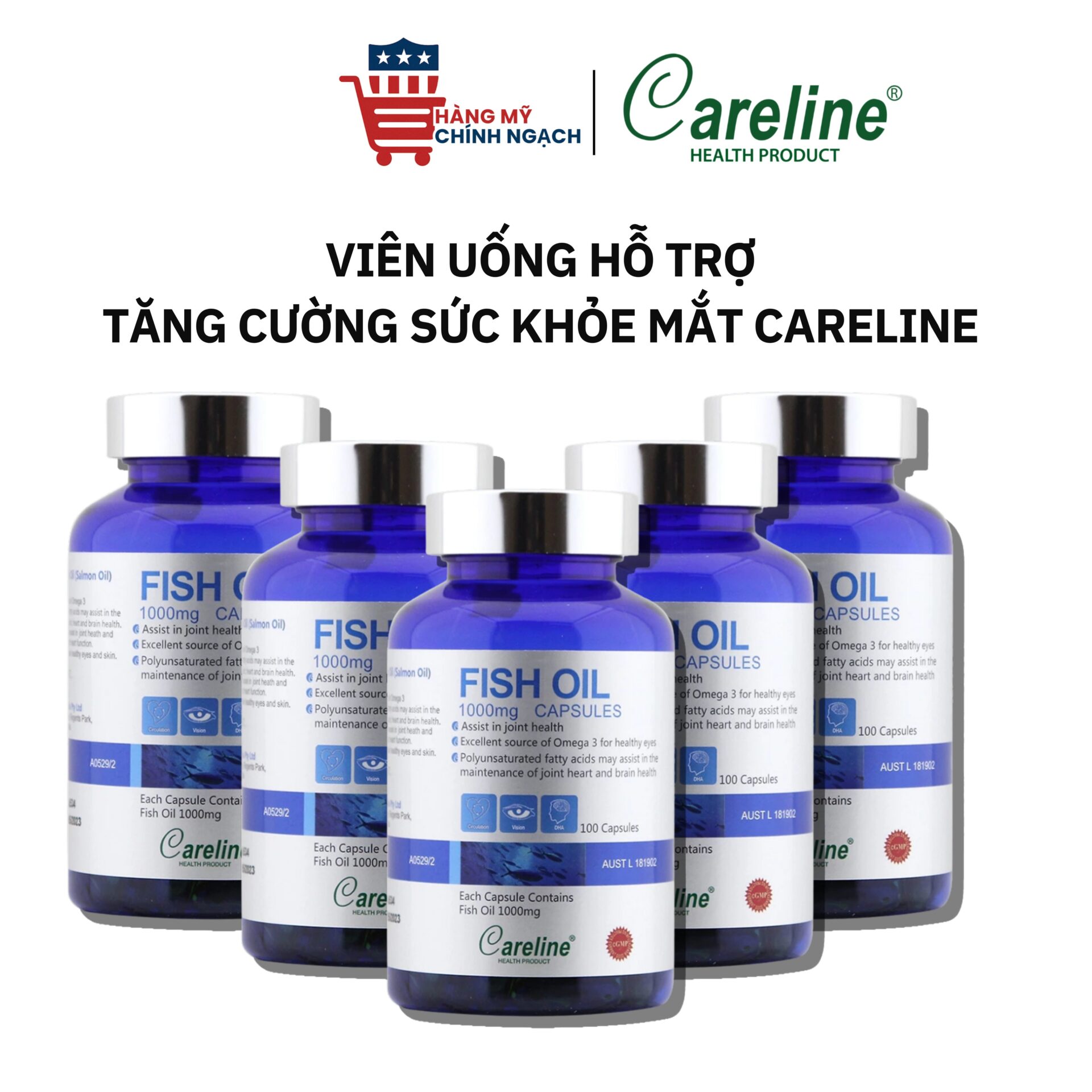 Viên Uống Hỗ Trợ Tăng Cường Sức Khỏe Mắt Careline Fish Oil (100 Viên)