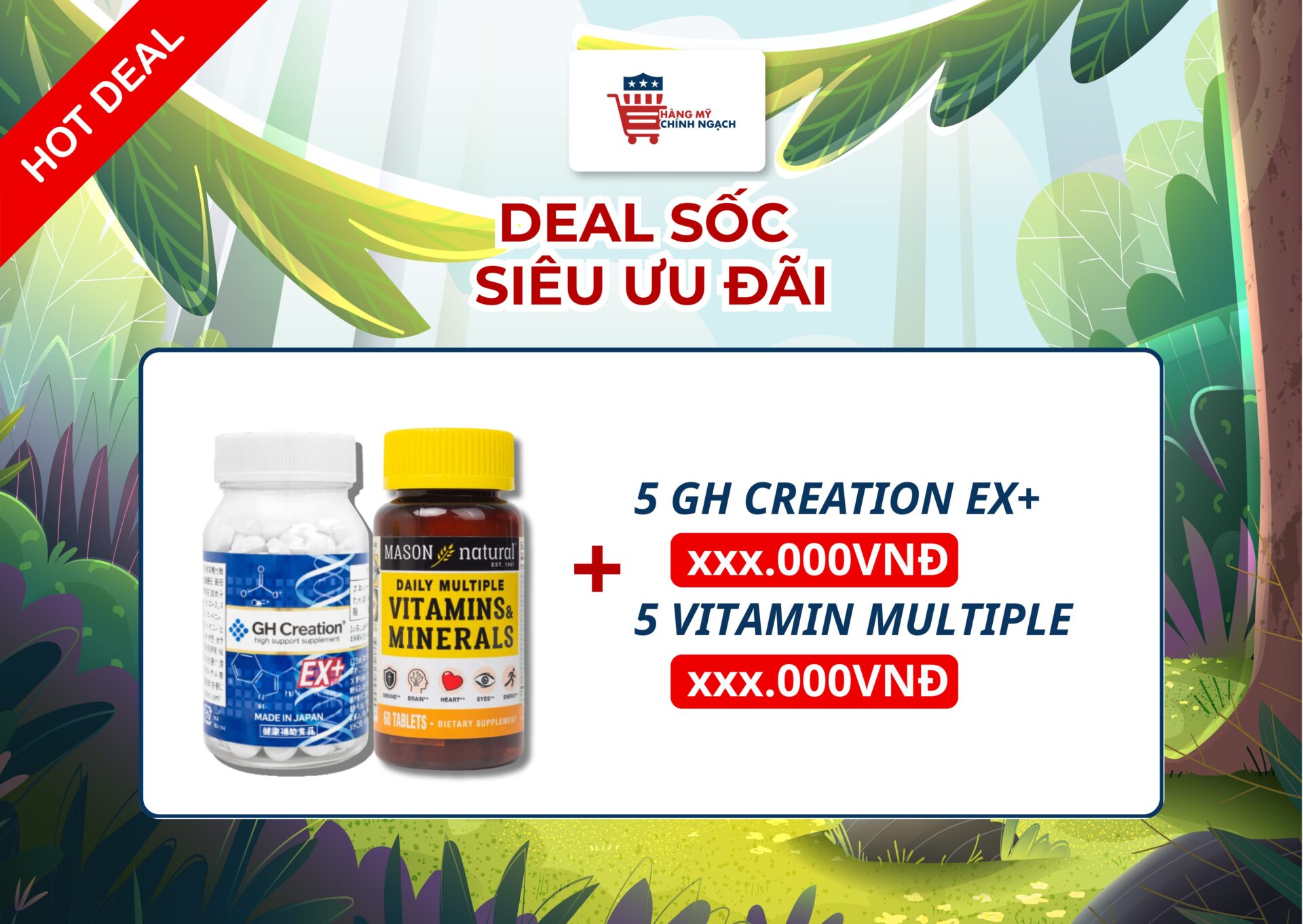COMBO 5 GH CREATION EX+ + 5 MULTIPLE VITAMINS MASON NATURAL
