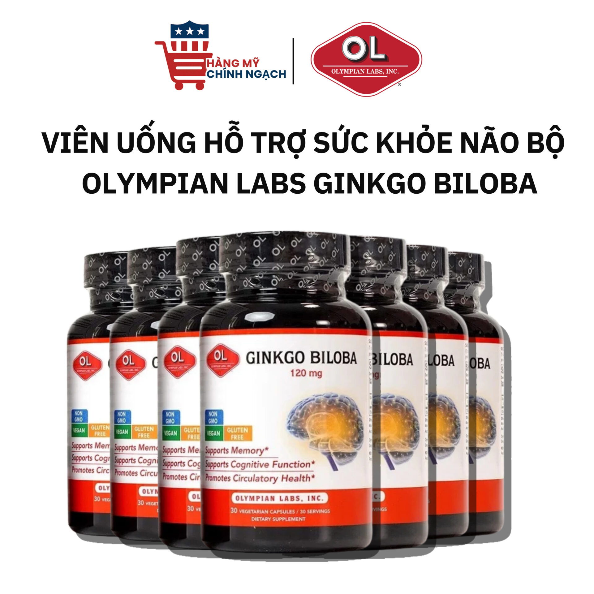 Viên Uống Bổ Não Olympian Labs Ginkgo Biloba 120mg (30 Viên)