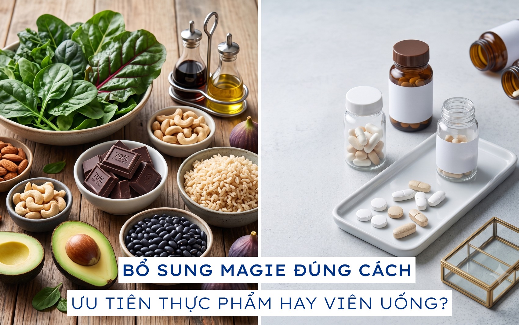 Bổ sung magie đúng cách: Ưu tiên thực phẩm hay viên uống?