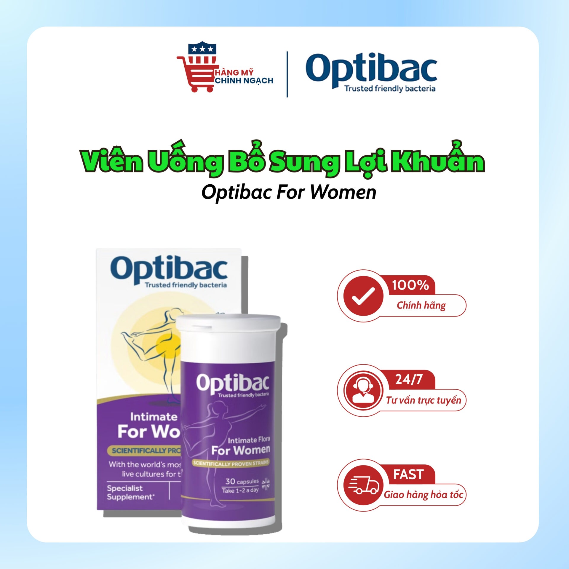 Viên Uống Bổ Sung Lợi Khuẩn Cho Phụ Nữ Optibac For Women (30 Viên)