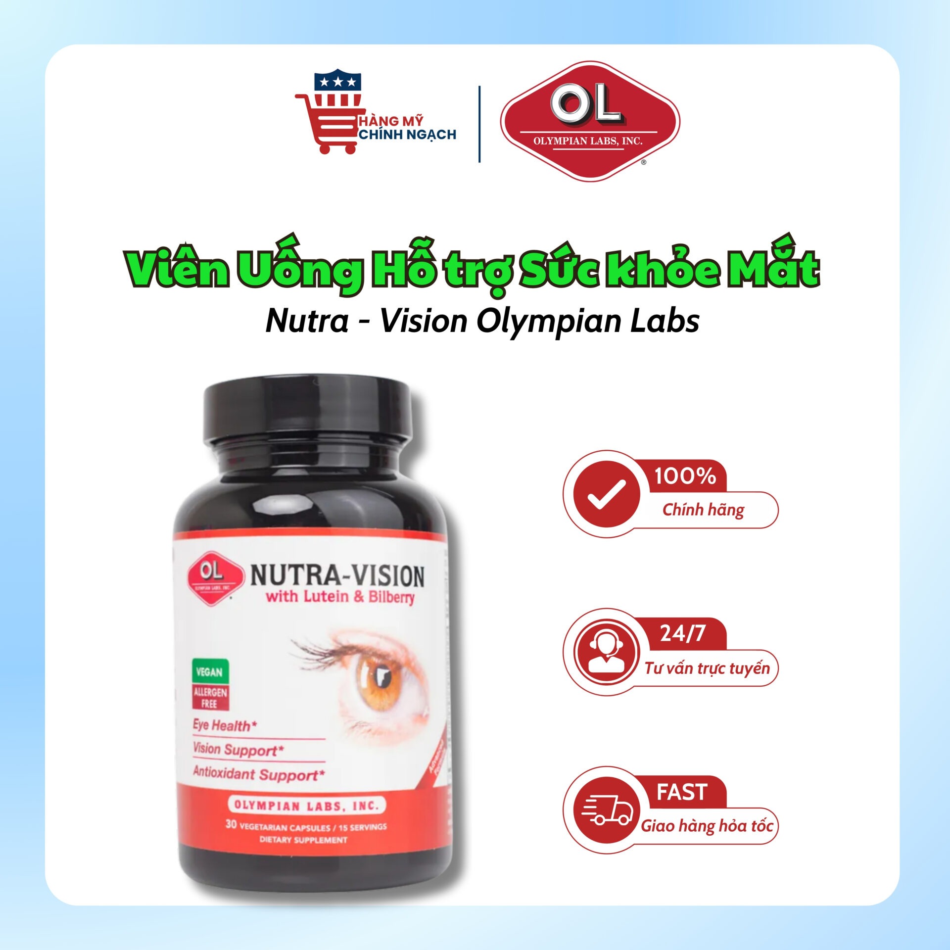 Viên Uống Bổ Mắt Olympian Labs Nutra-Vision (30 Viên)