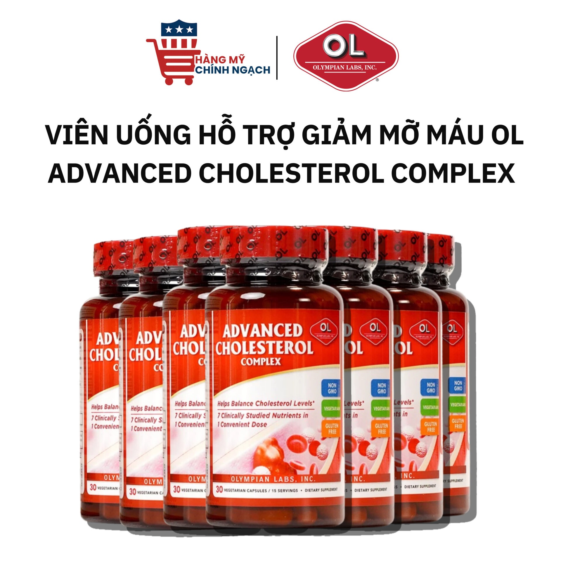 Viên Uống Hỗ Trợ Giảm Mỡ Máu Olympian Labs Advanced Cholesterol Complex (30 Viên)